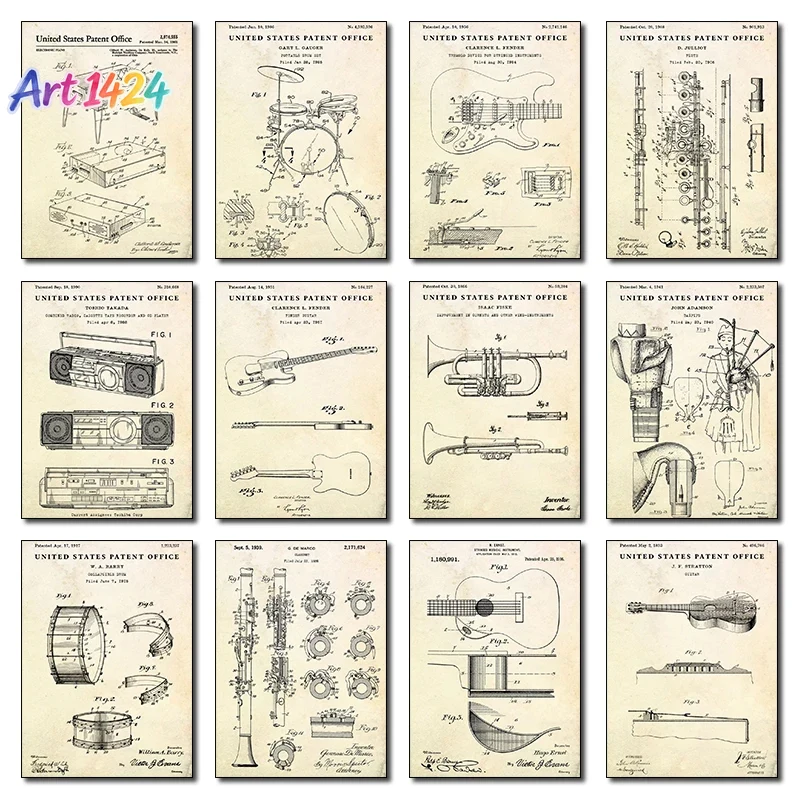 Póster de Guitarra Acústica Pl - Picture Of Musical Instrument reseña y precio